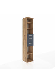 Hyperion Dolap 4 Raflı 3 Çekmeceli 44x44x243 Çam-Antrasit