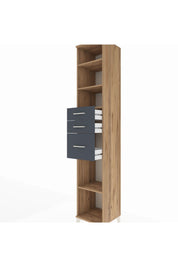 Hyperion Dolap 4 Raflı 3 Çekmeceli 44x44x243 Çam-Antrasit