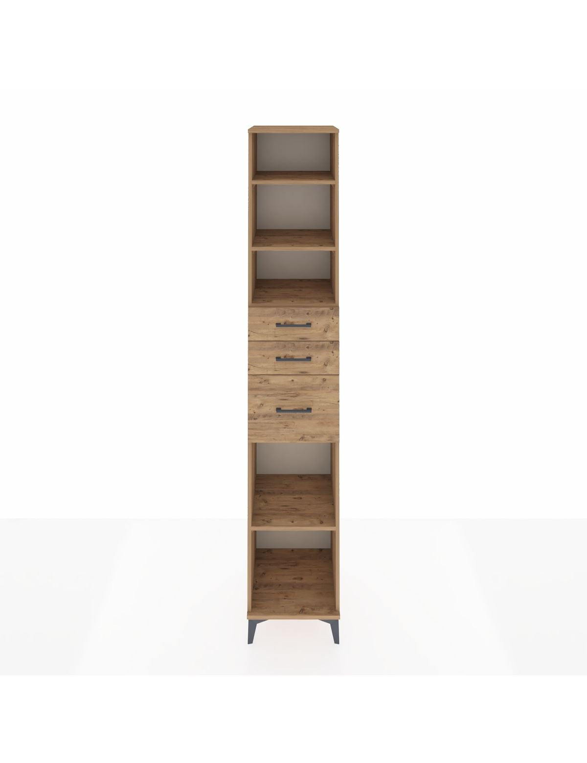 Hyperion Dolap 4 Raflı 3 Çekmeceli 44x44x243 Çam-Çam