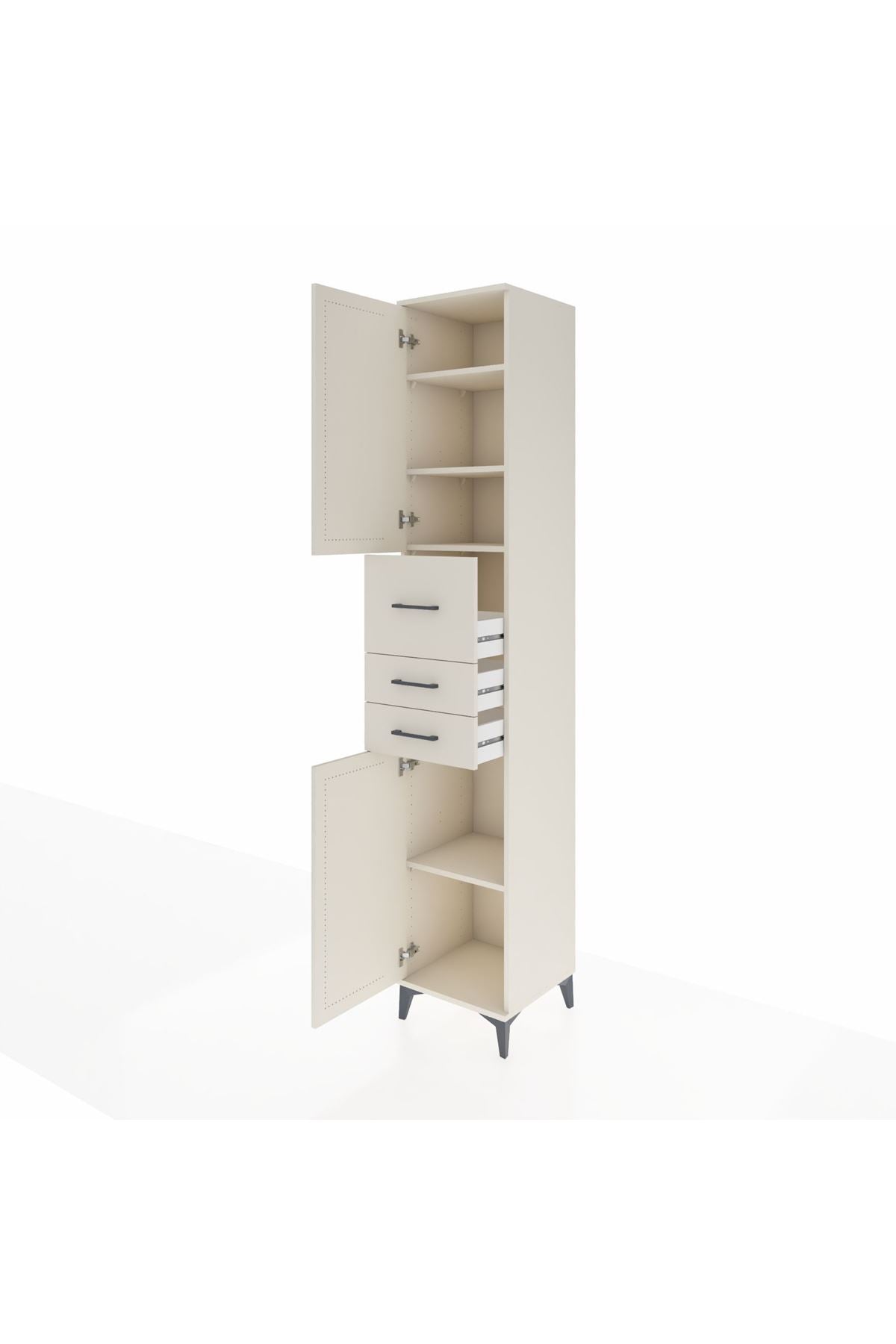 Hyperion Dolap 4 Raflı 3 Çekmeceli 2 Kapaklı 44x44x243 Aytaşı-Aytaşı