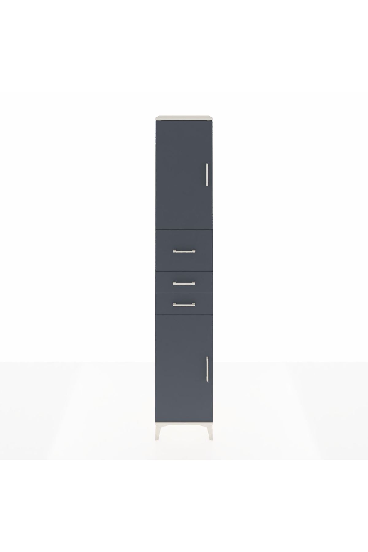 Hyperion Dolap 4 Raflı 3 Çekmeceli 2 Kapaklı 44x44x243 Aytaşı-Antrasit