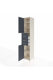 Hyperion Dolap 4 Raflı 3 Çekmeceli 2 Kapaklı 44x44x243 Aytaşı-Antrasit