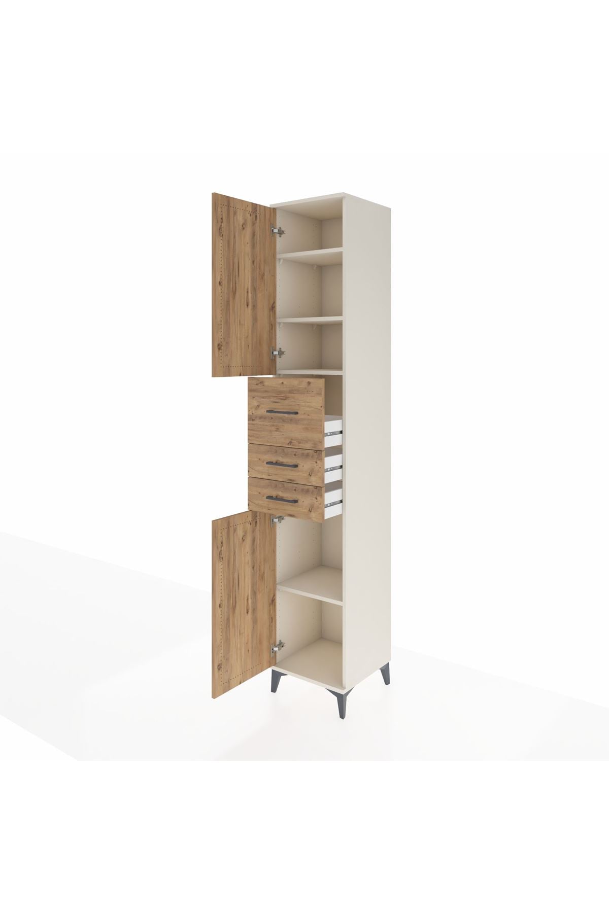 Hyperion Dolap 4 Raflı 3 Çekmeceli 2 Kapaklı 44x44x243 Aytaşı-Çam