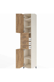 Hyperion Dolap 4 Raflı 3 Çekmeceli 2 Kapaklı 44x44x243 Aytaşı-Çam