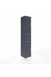 Hyperion Dolap 4 Raflı 3 Çekmeceli 2 Kapaklı 44x44x243 Antrasit-Antrasit