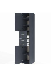 Hyperion Dolap 4 Raflı 3 Çekmeceli 2 Kapaklı 44x44x243 Antrasit-Antrasit