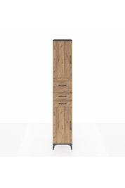 Hyperion Dolap 4 Raflı 3 Çekmeceli 2 Kapaklı 44x44x243 Antrasit-Çam