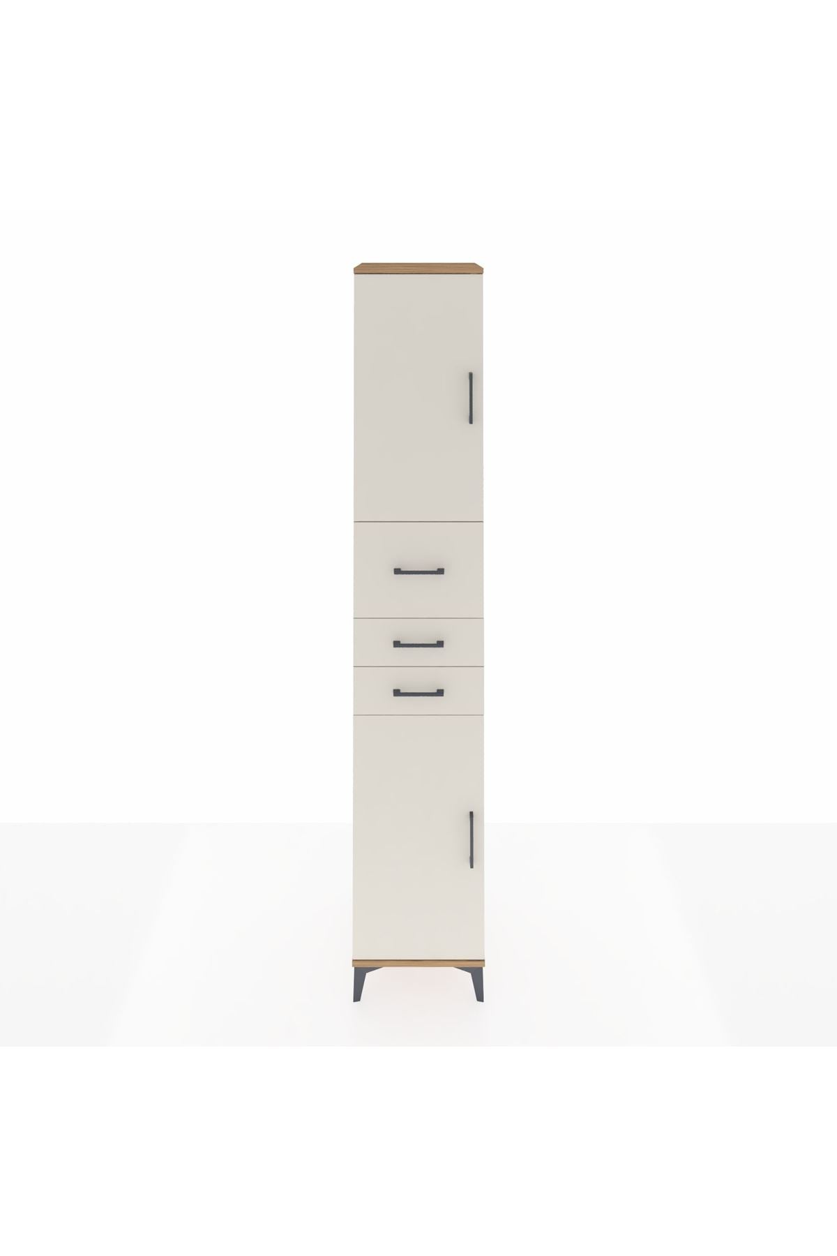 Hyperion Dolap 4 Raflı 3 Çekmeceli 2 Kapaklı 44x44x243 Çam-Aytaşı