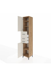 Hyperion Dolap 4 Raflı 3 Çekmeceli 2 Kapaklı 44x44x243 Çam-Aytaşı