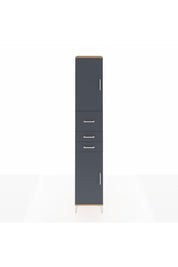 Hyperion Dolap 4 Raflı 3 Çekmeceli 2 Kapaklı 44x44x243 Çam-Antrasit