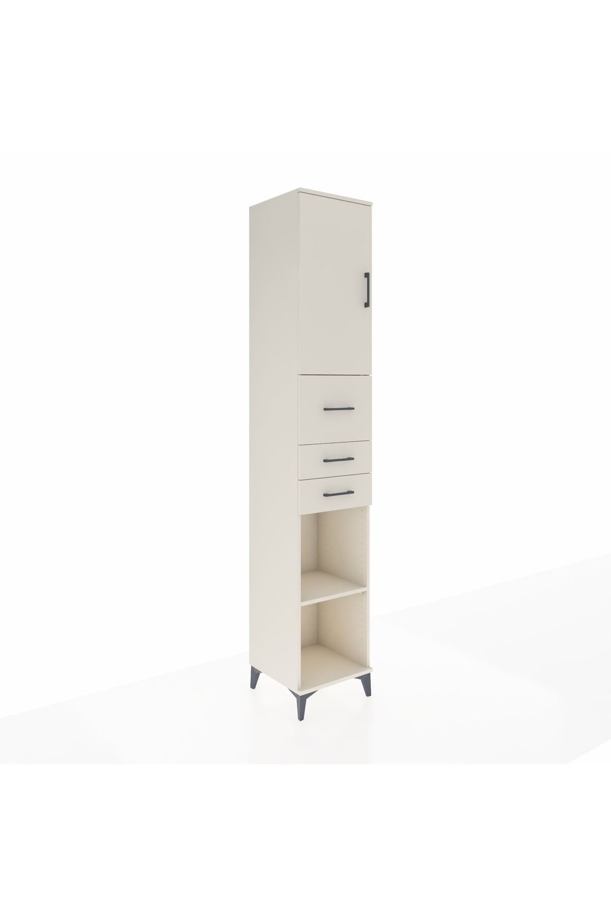 Hyperion Dolap 4 Raflı 3 Çekmeceli Tek Kapaklı 44x44x243 Aytaşı-Aytaşı