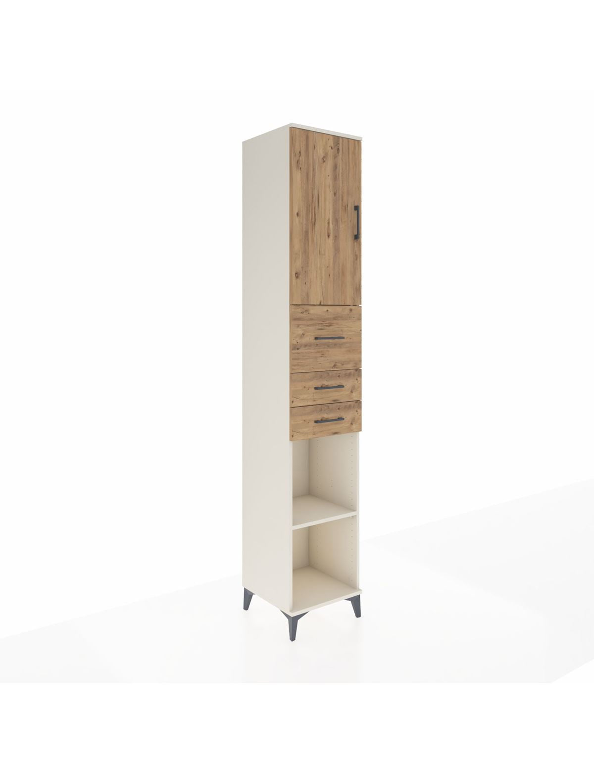 Hyperion Dolap 4 Raflı 3 Çekmeceli Tek Kapaklı 44x44x243 Aytaşı-Çam