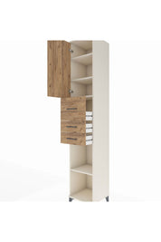 Hyperion Dolap 4 Raflı 3 Çekmeceli Tek Kapaklı 44x44x243 Aytaşı-Çam