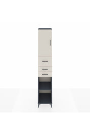 Hyperion Dolap 4 Raflı 3 Çekmeceli Tek Kapaklı 44x44x243 Antrasit-Aytaşı