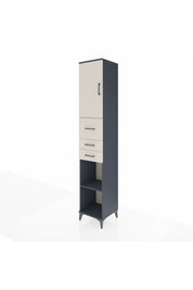 Hyperion Dolap 4 Raflı 3 Çekmeceli Tek Kapaklı 44x44x243 Antrasit-Aytaşı