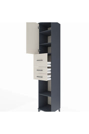 Hyperion Dolap 4 Raflı 3 Çekmeceli Tek Kapaklı 44x44x243 Antrasit-Aytaşı