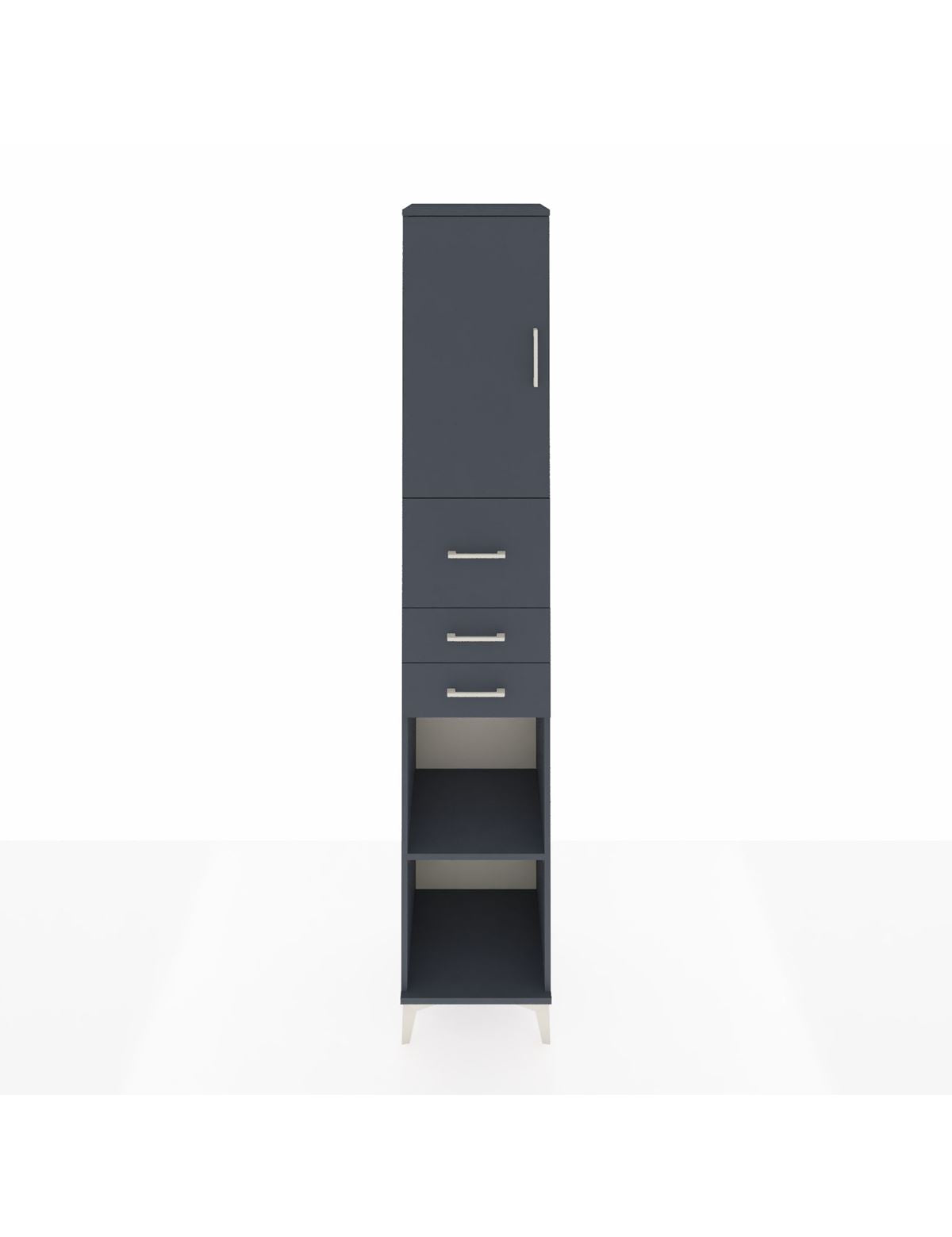 Hyperion Dolap 4 Raflı 3 Çekmeceli Tek Kapaklı 44x44x243 Antrasit-Antrasit