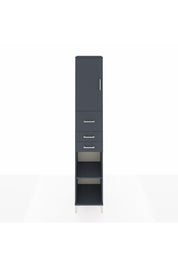 Hyperion Dolap 4 Raflı 3 Çekmeceli Tek Kapaklı 44x44x243 Antrasit-Antrasit