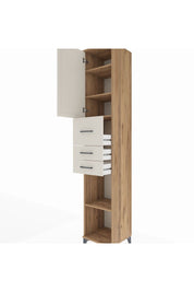 Hyperion Dolap 4 Raflı 3 Çekmeceli Tek Kapaklı 44x44x243 Çam-Aytaşı