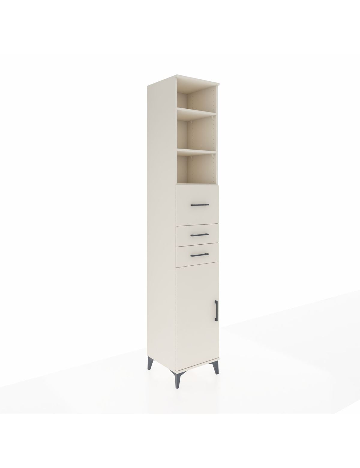 Hyperion Dolap 4 Raflı 3 Çekmeceli Tek Kapaklı 44x44x243 Aytaşı-Aytaşı