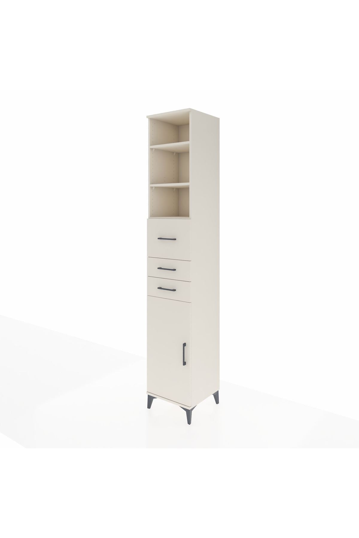 Hyperion Dolap 4 Raflı 3 Çekmeceli Tek Kapaklı 44x44x243 Aytaşı-Aytaşı