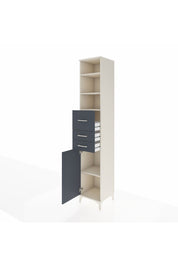 Hyperion Dolap 4 Raflı 3 Çekmeceli Tek Kapaklı 44x44x243 Aytaşı-Antrasit