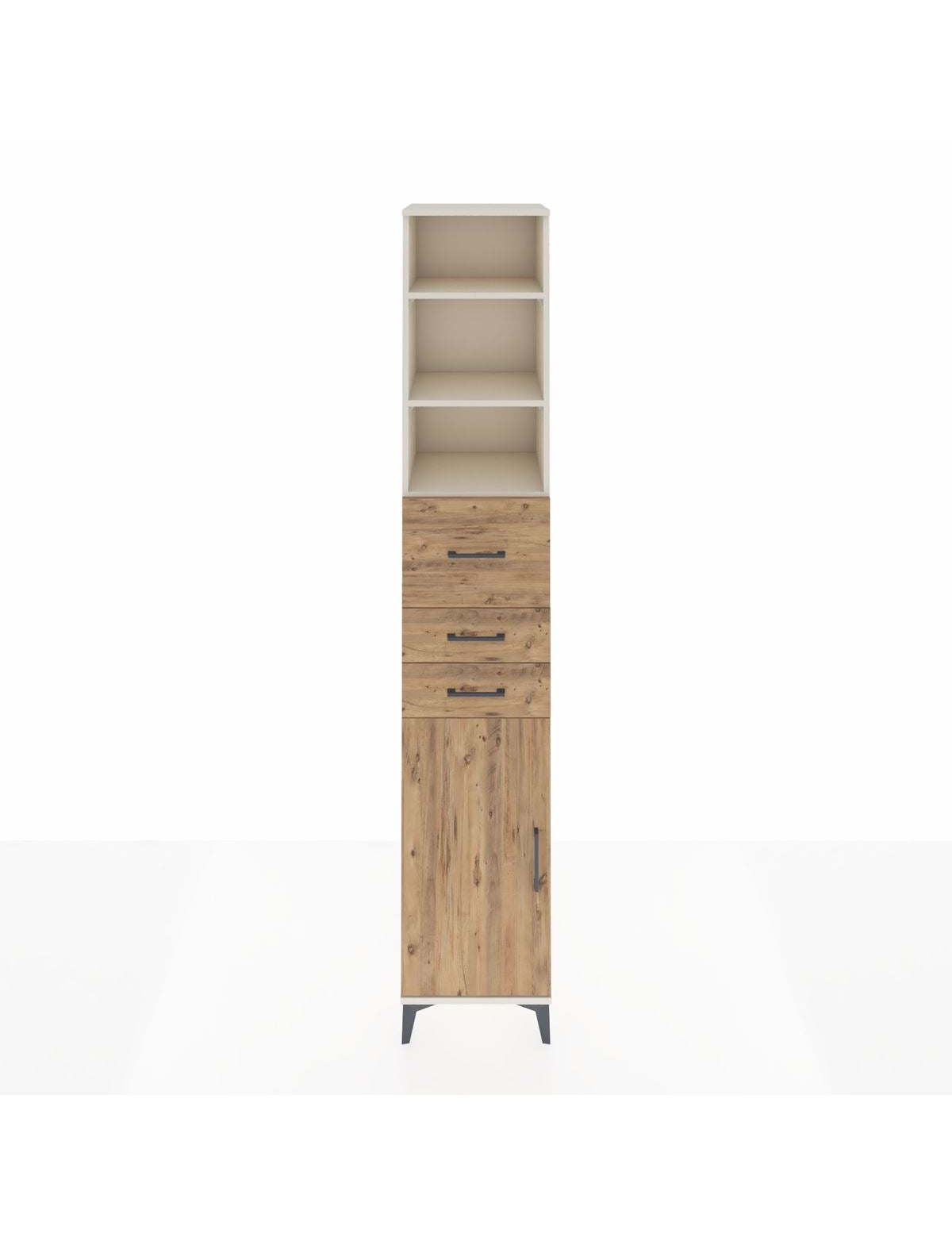 Hyperion Dolap 4 Raflı 3 Çekmeceli Tek Kapaklı 44x44x243 Aytaşı-Çam