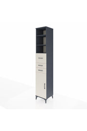 Hyperion Dolap 4 Raflı 3 Çekmeceli Tek Kapaklı 44x44x243 Antrasit-Aytaşı