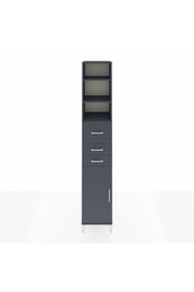 Hyperion Dolap 4 Raflı 3 Çekmeceli Tek Kapaklı 44x44x243 Antrasit-Antrasit