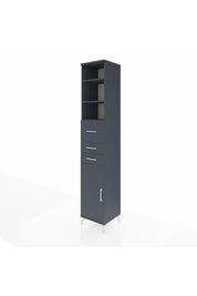 Hyperion Dolap 4 Raflı 3 Çekmeceli Tek Kapaklı 44x44x243 Antrasit-Antrasit