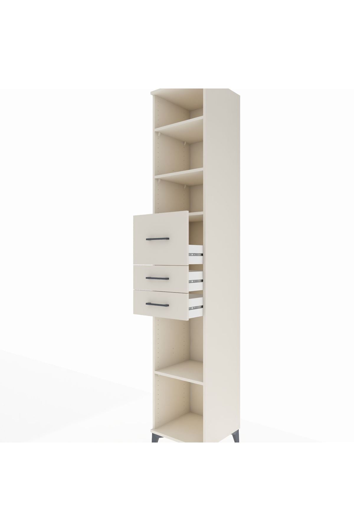 Hyperion Dolap 4 Raflı 3 Çekmeceli 44x44x243 Aytaşı-Aytaşı