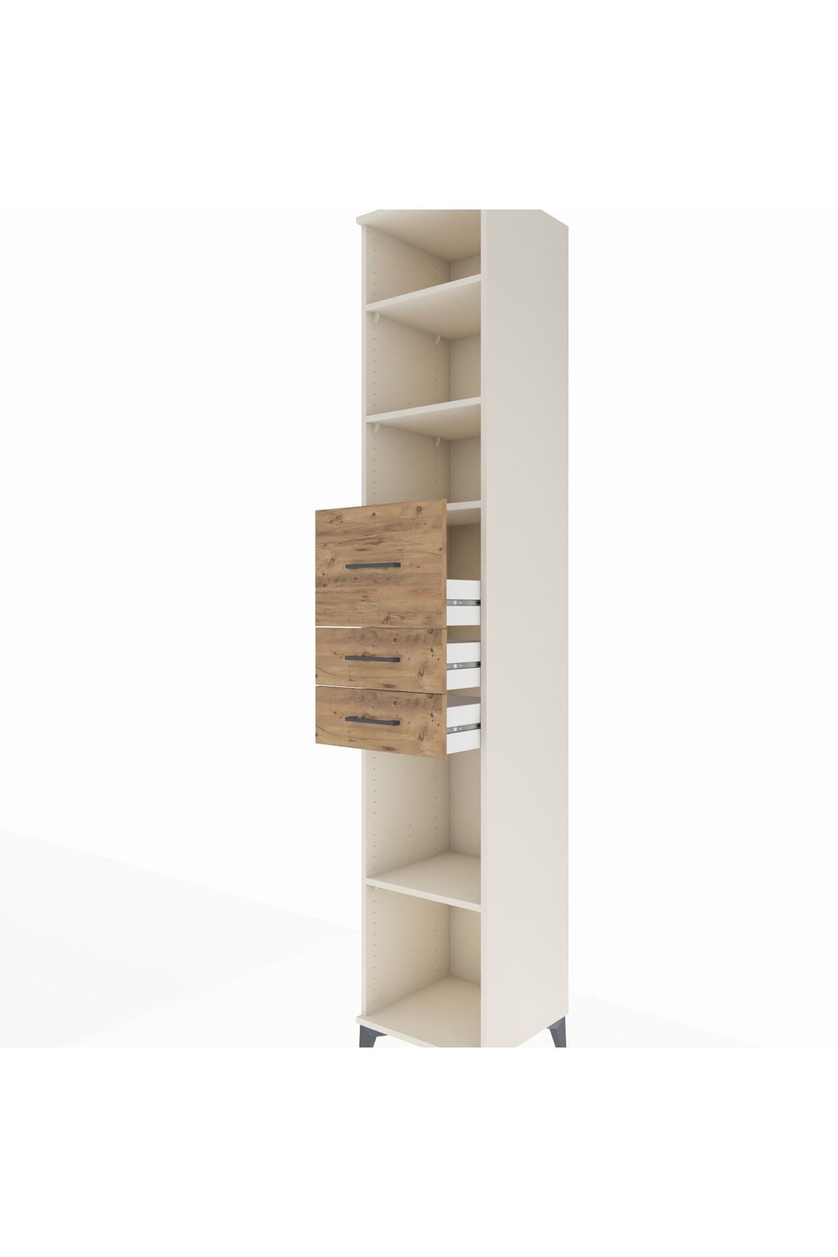 Hyperion Dolap 4 Raflı 3 Çekmeceli 44x44x243 Aytaşı-Çam