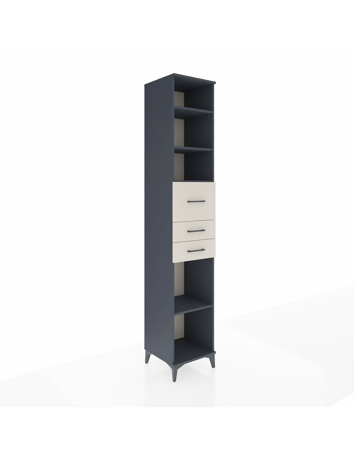 Hyperion Dolap 4 Raflı 3 Çekmeceli 44x44x243 Antrasit-Aytaşı