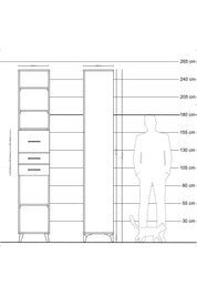 Hyperion Dolap 4 Raflı 3 Çekmeceli 44x44x243 Aytaşı-Çam