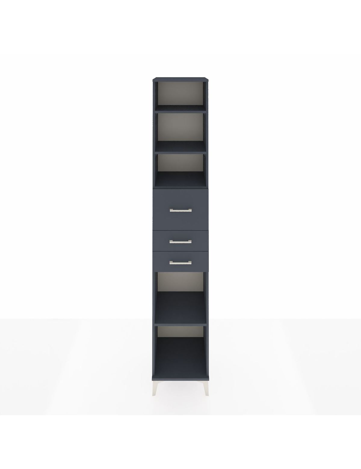 Hyperion Dolap 4 Raflı 3 Çekmeceli 44x44x243 Antrasit-Antrasit