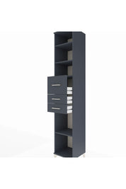 Hyperion Dolap 4 Raflı 3 Çekmeceli 44x44x243 Antrasit-Antrasit