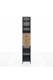 Hyperion Dolap 4 Raflı 3 Çekmeceli 44x44x243 Antrasit-Çam