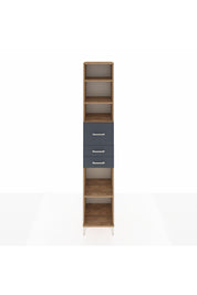 Hyperion Dolap 4 Raflı 3 Çekmeceli 44x44x243 Çam-Antrasit