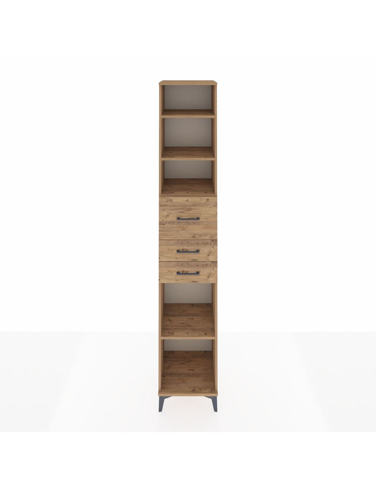 Hyperion Dolap 4 Raflı 3 Çekmeceli 44x44x243 Çam-Çam