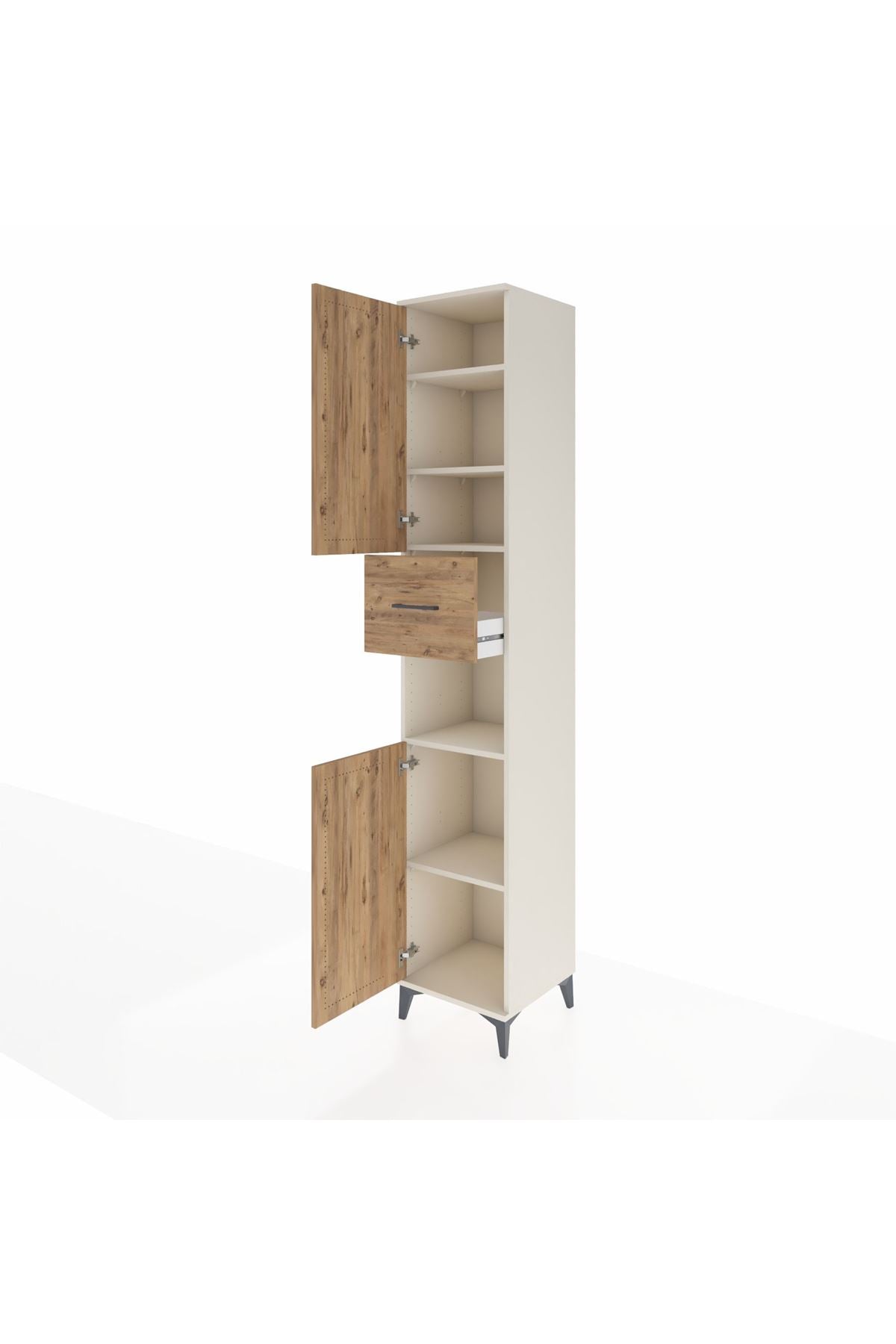 Hyperion Dolap 5 Raflı Tek Çekmeceli 2 Kapaklı 44x44x243 Aytaşı-Çam