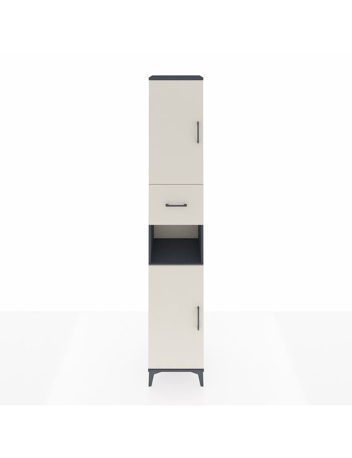 Hyperion Dolap 5 Raflı Tek Çekmeceli 2 Kapaklı 44x44x243 Antrasit-Aytaşı