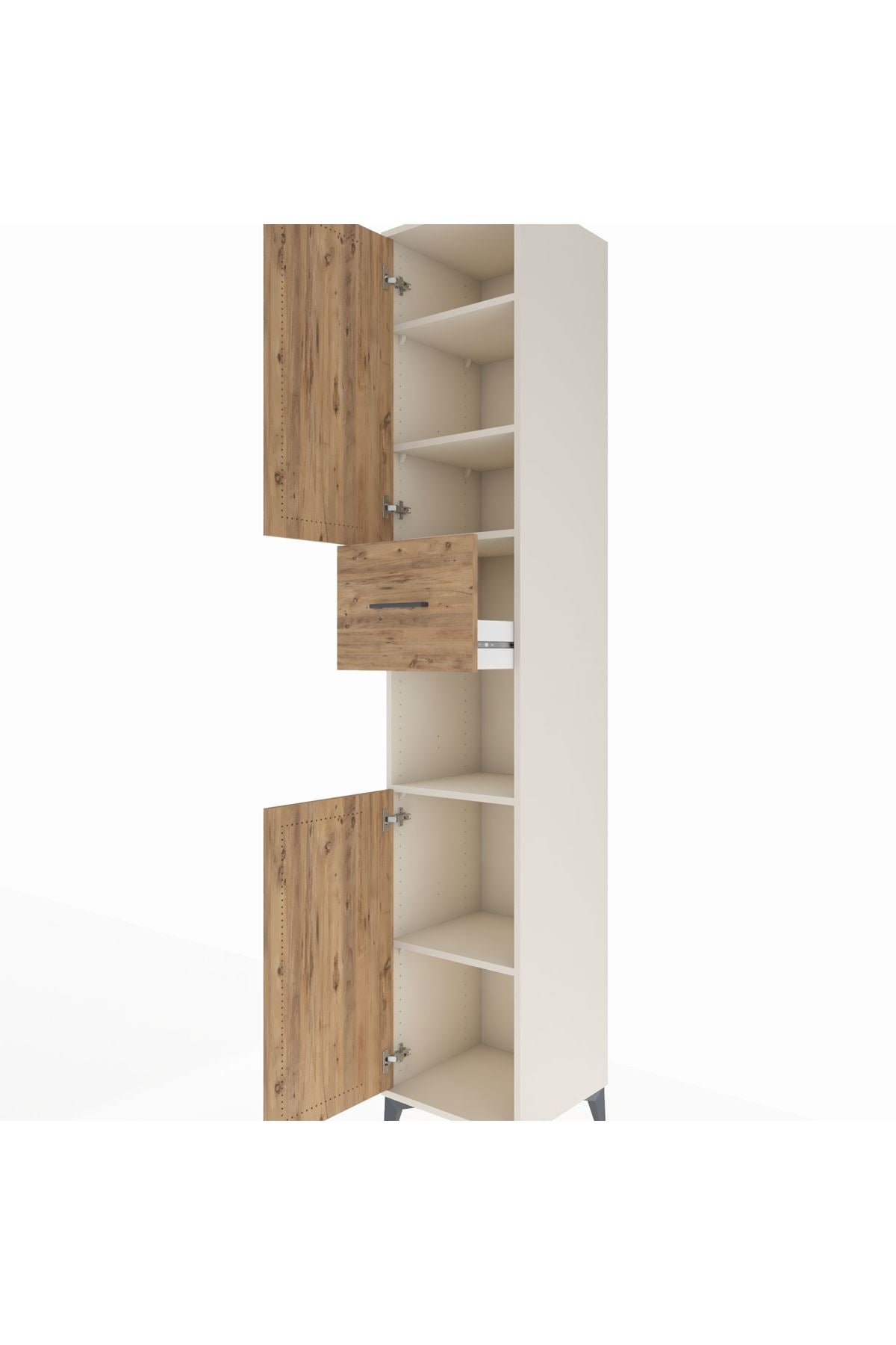 Hyperion Dolap 5 Raflı Tek Çekmeceli 2 Kapaklı 44x44x243 Aytaşı-Çam