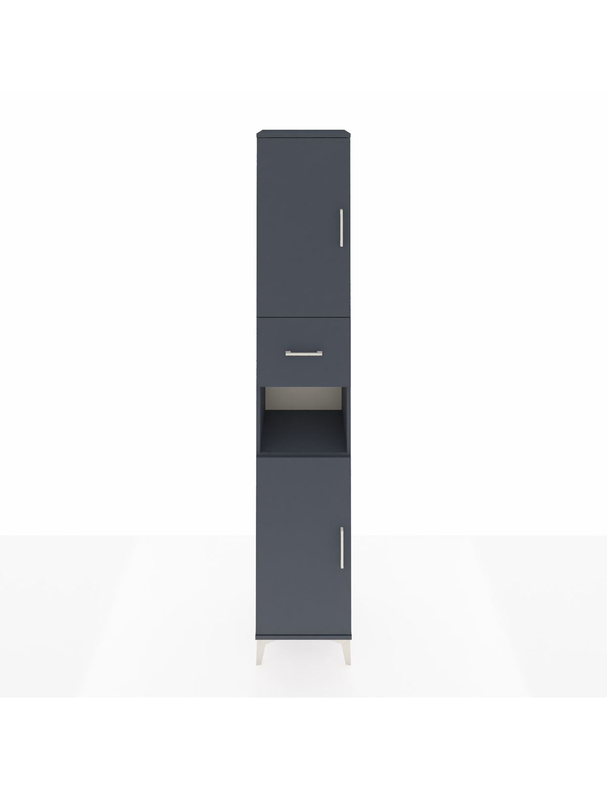 Hyperion Dolap 5 Raflı Tek Çekmeceli 2 Kapaklı 44x44x243 Antrasit-Antrasit