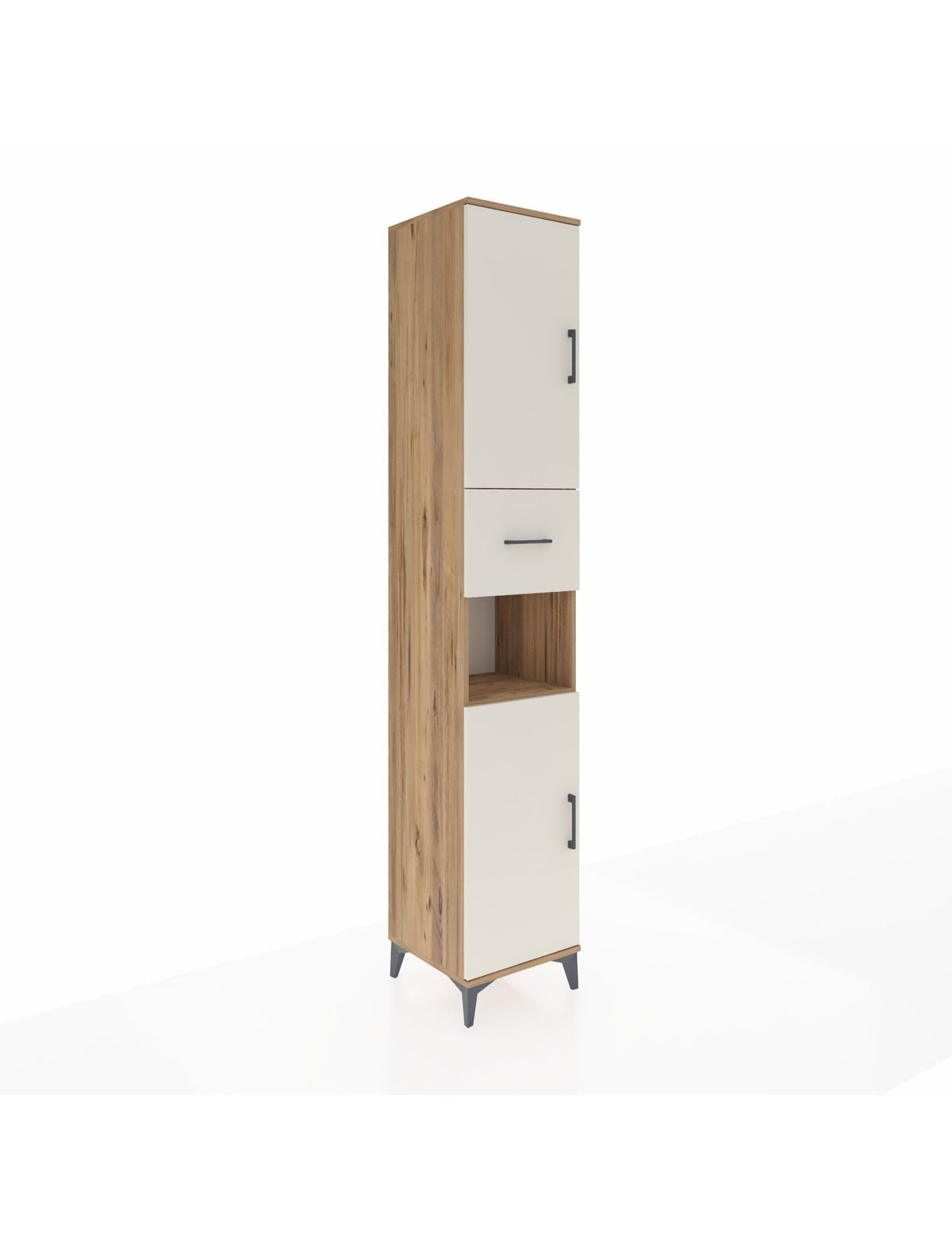 Hyperion Dolap 5 Raflı Tek Çekmeceli 2 Kapaklı 44x44x243 Çam-Aytaşı