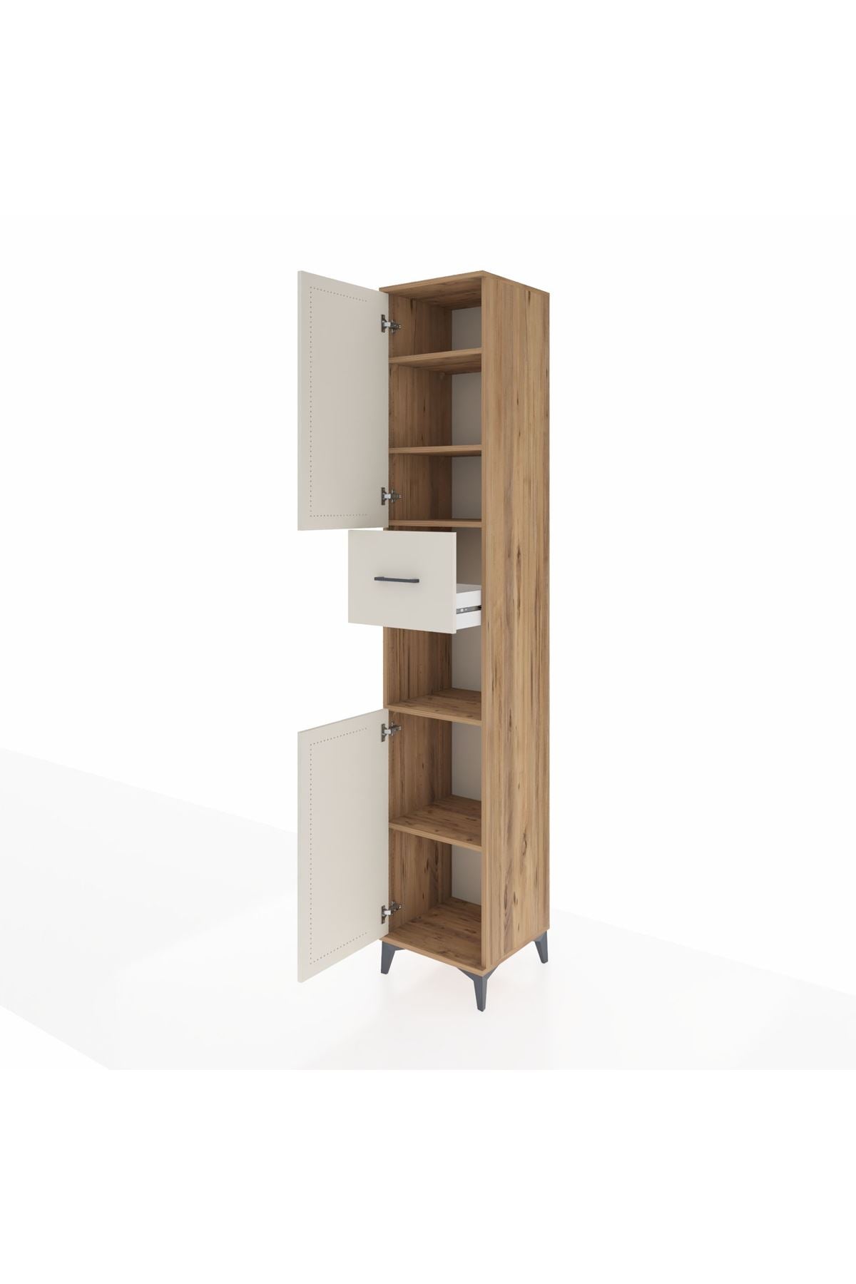 Hyperion Dolap 5 Raflı Tek Çekmeceli 2 Kapaklı 44x44x243 Çam-Aytaşı