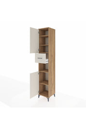 Hyperion Dolap 5 Raflı Tek Çekmeceli 2 Kapaklı 44x44x243 Çam-Aytaşı