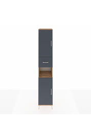 Hyperion Dolap 5 Raflı Tek Çekmeceli 2 Kapaklı 44x44x243 Çam-Antrasit