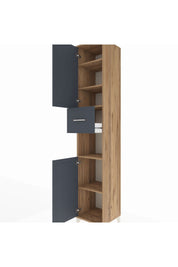 Hyperion Dolap 5 Raflı Tek Çekmeceli 2 Kapaklı 44x44x243 Çam-Antrasit