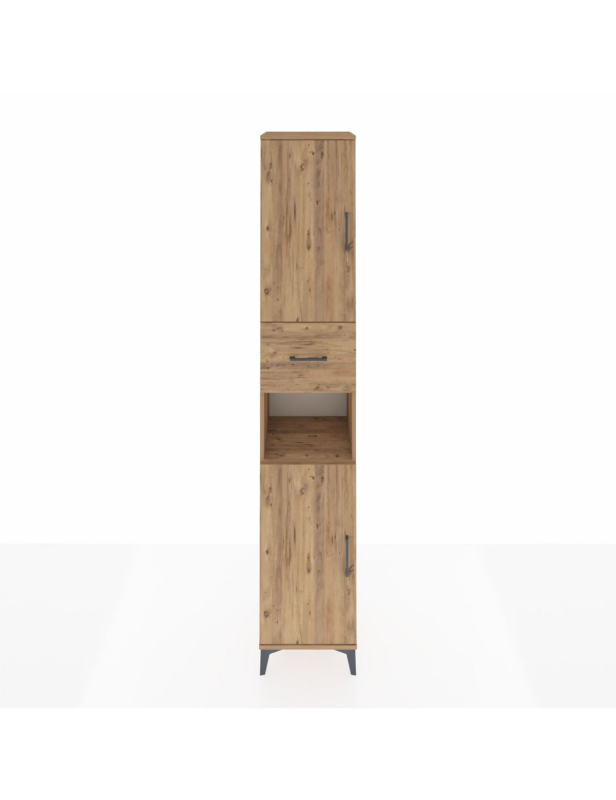 Hyperion Dolap 5 Raflı Tek Çekmeceli 2 Kapaklı 44x44x243 Çam-Çam