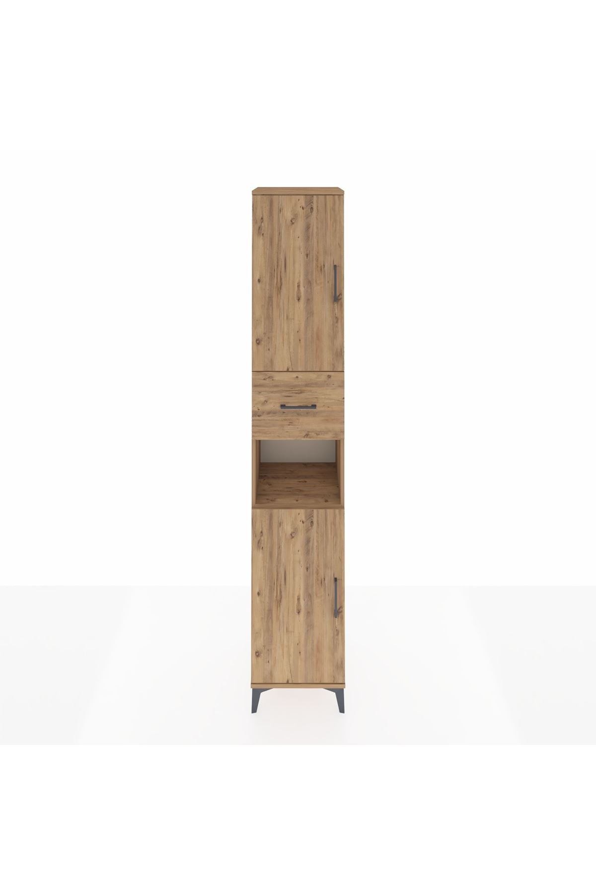 Hyperion Dolap 5 Raflı Tek Çekmeceli 2 Kapaklı 44x44x243 Çam-Çam